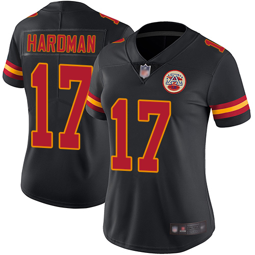 Women Kansas City Chiefs 17 Hardman Mecole Limited Black Rush Vapor Untouchable Football Nike NFL Jersey